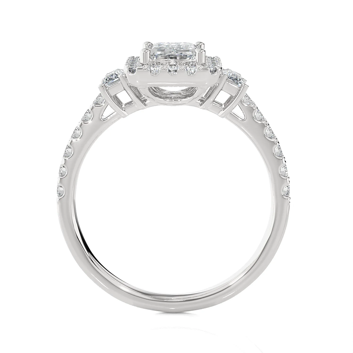 1 1/2 ctw Emerald-Cut Three Stone Lab Grown Diamond Ring