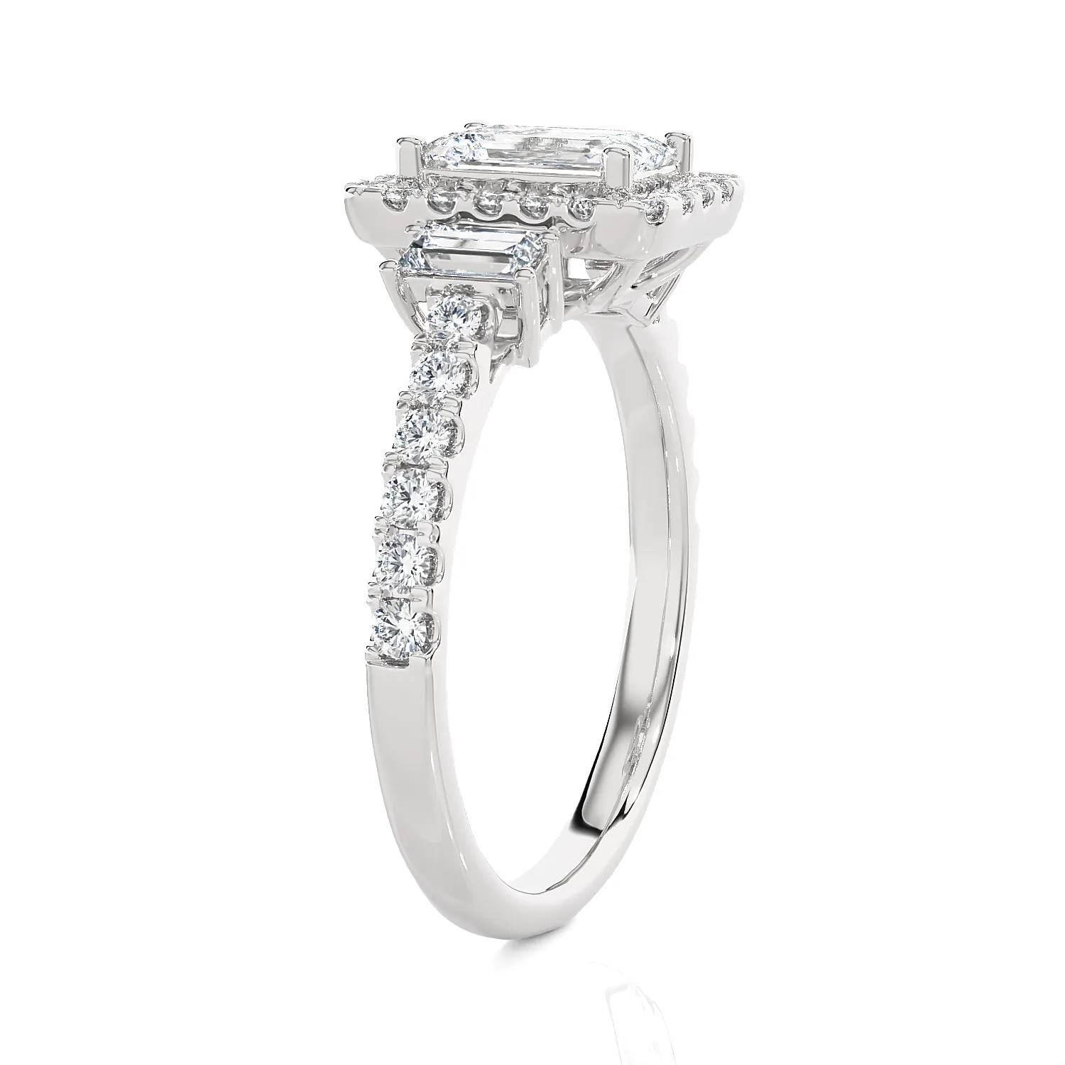 1 1/2 ctw Emerald-Cut Three Stone Lab Grown Diamond Ring
