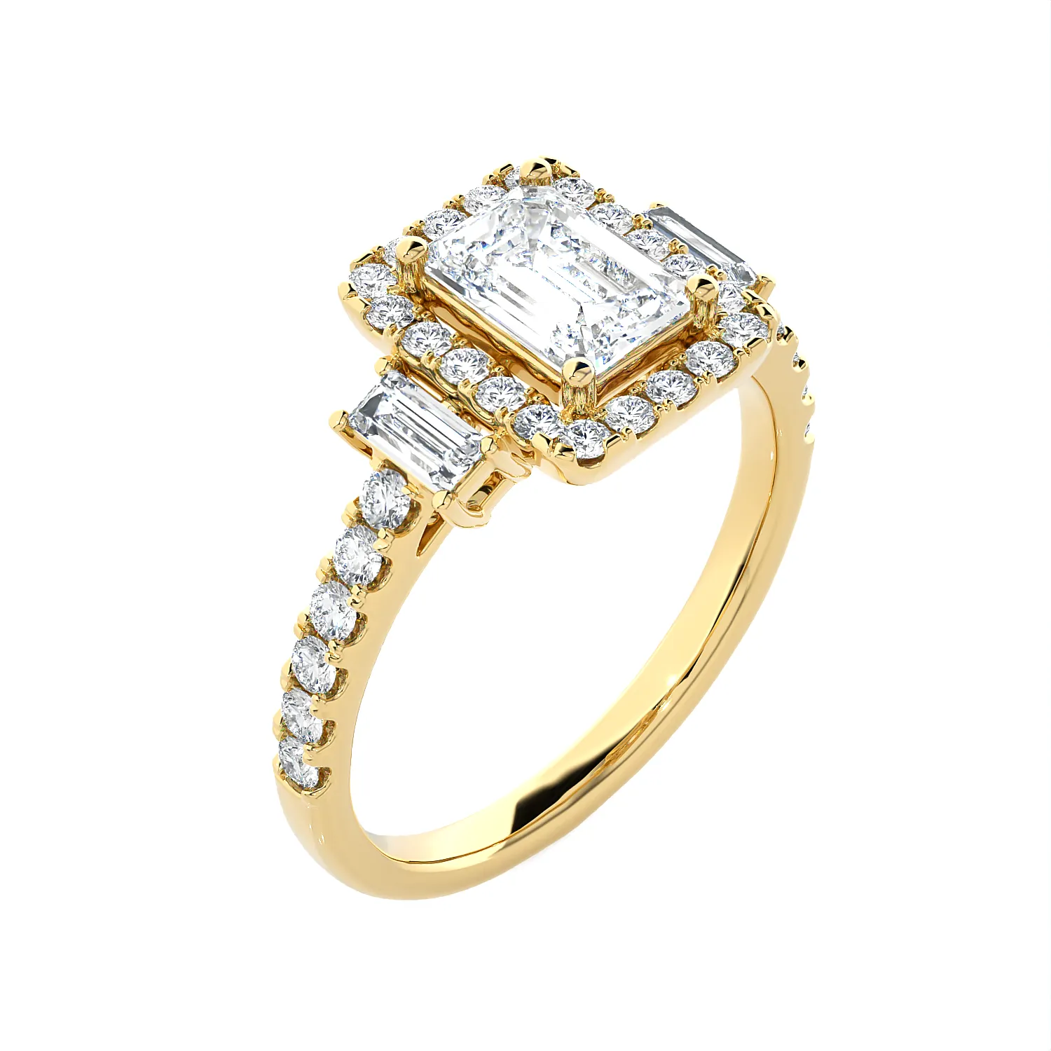 1 1/2 ctw Emerald-Cut Three Stone Lab Grown Diamond Ring