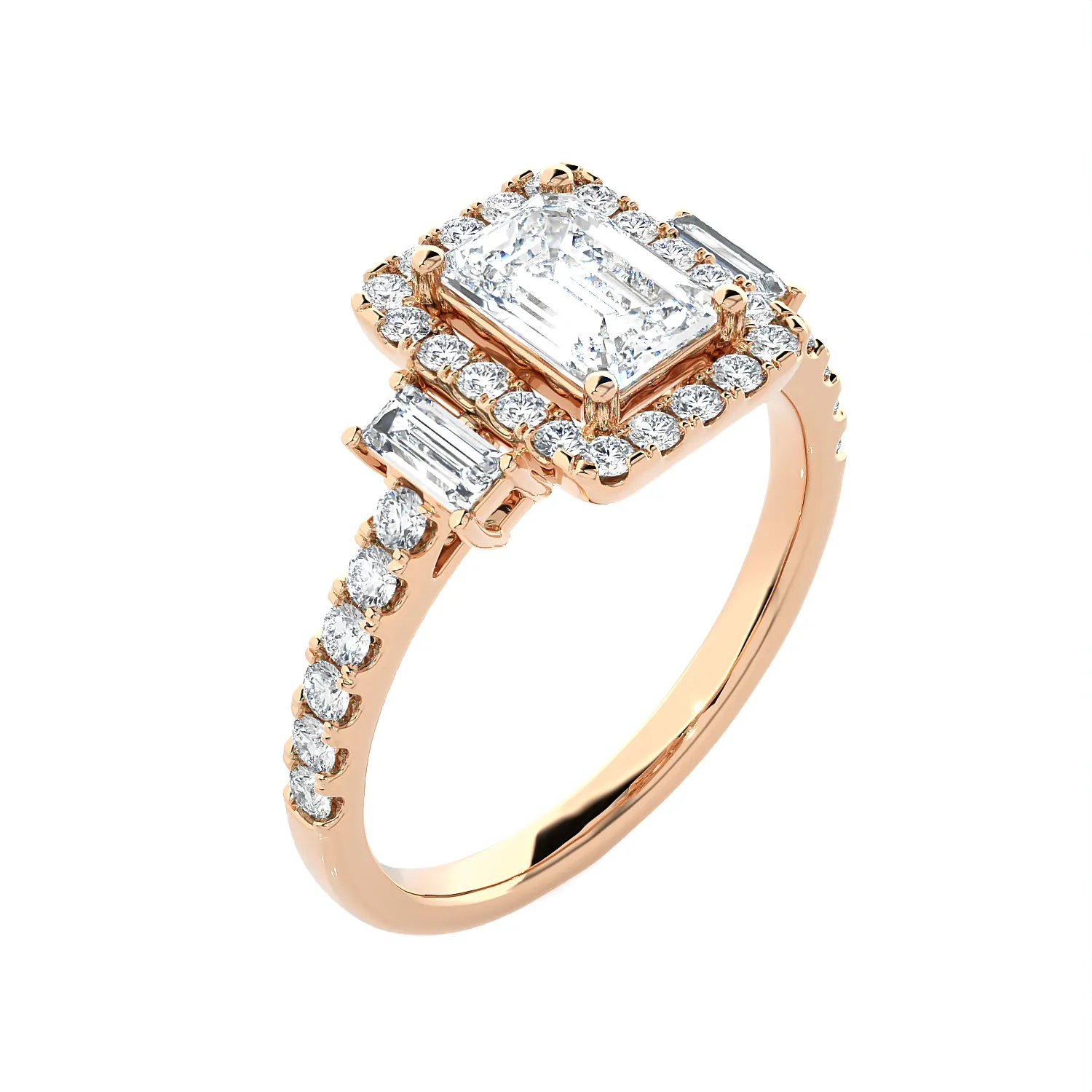 1 1/2 ctw Emerald-Cut Three Stone Lab Grown Diamond Ring