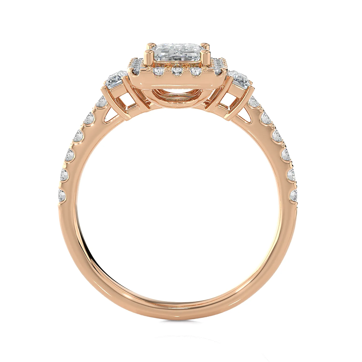 1 1/2 ctw Emerald-Cut Three Stone Lab Grown Diamond Ring