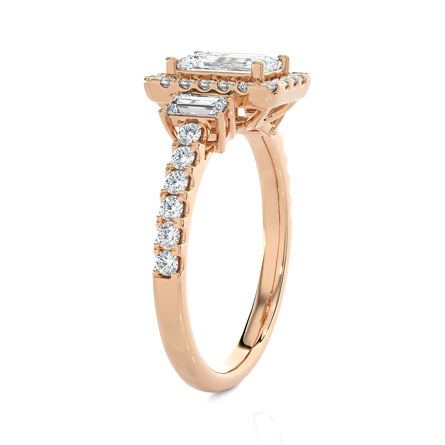 1 1/2 ctw Emerald-Cut Three Stone Lab Grown Diamond Ring