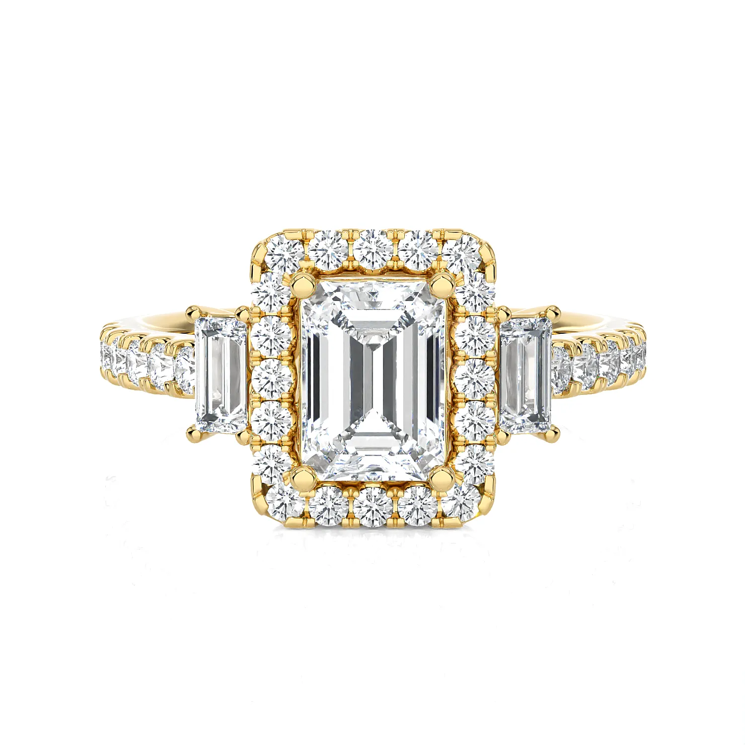 1 1/2 ctw Emerald-Cut Three Stone Lab Grown Diamond Ring