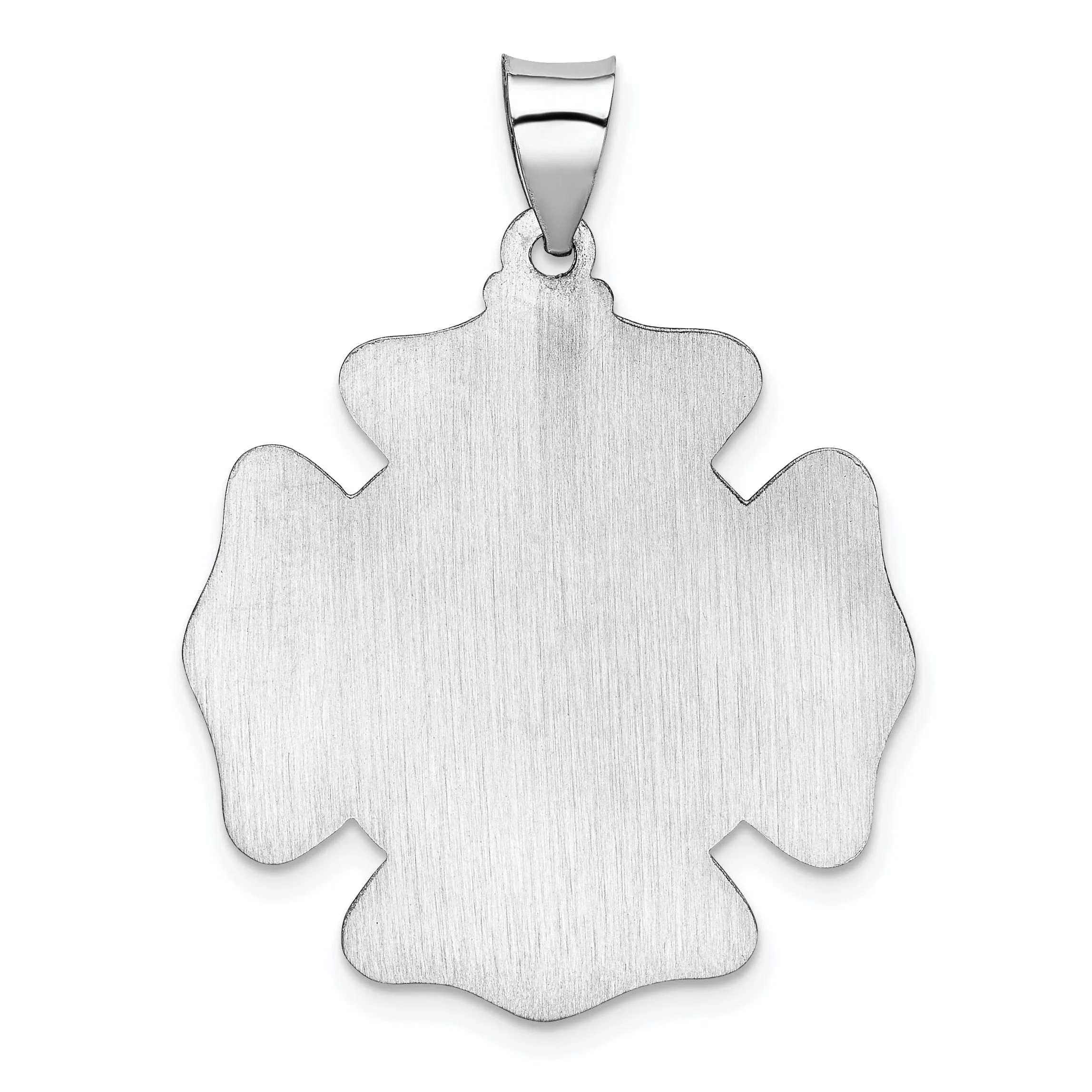 14k White Gold Saint Florian Badge Medal Penant