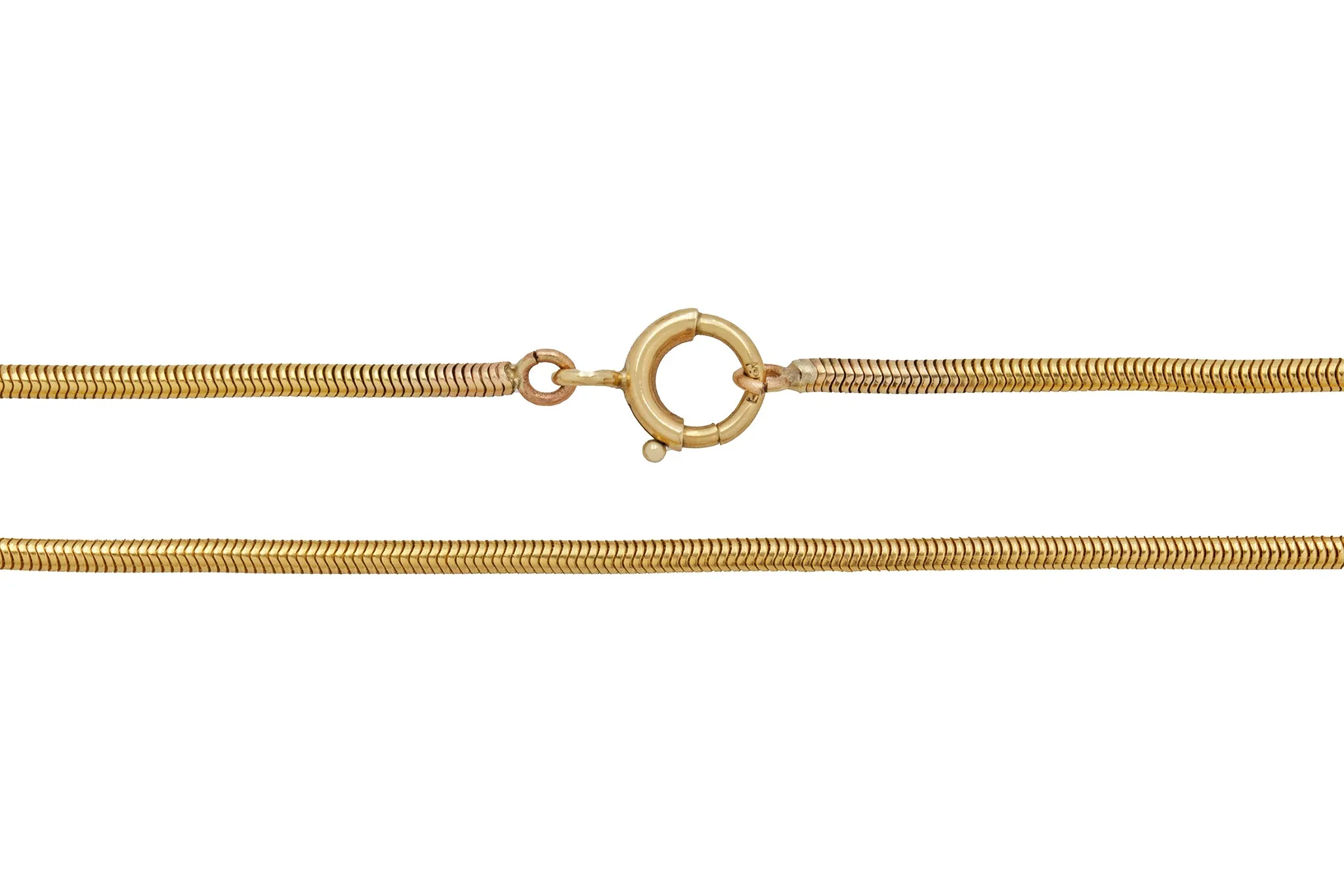 15" Antique 9ct Gold Snake Chain, 6g