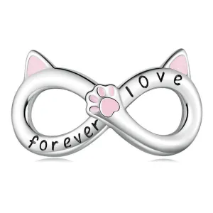 925 Sterling Silver Infinity Cat Bracelet Bsc748