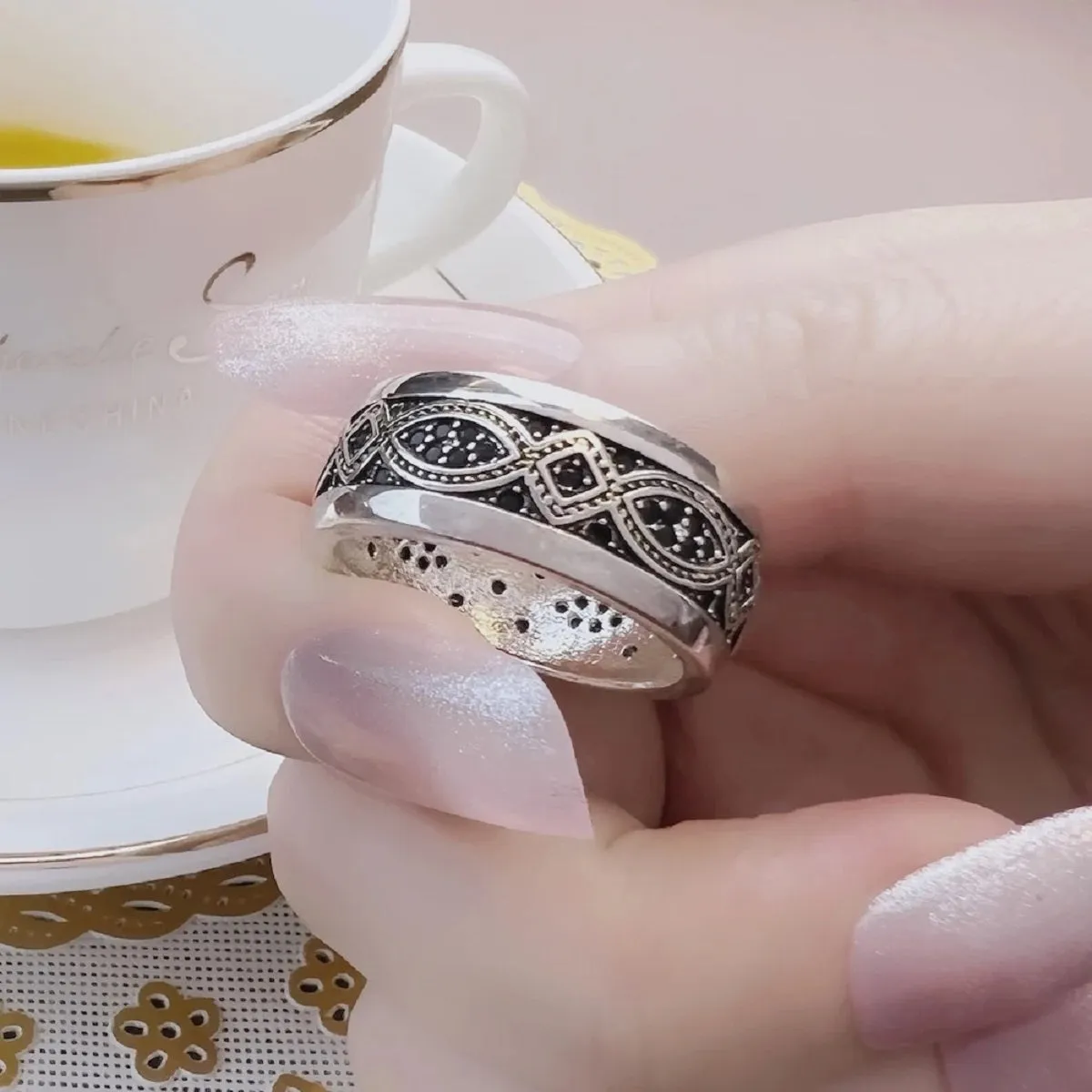 925 Sterling Silver Love Knot Wave Ring Trendy Fine Jewelry