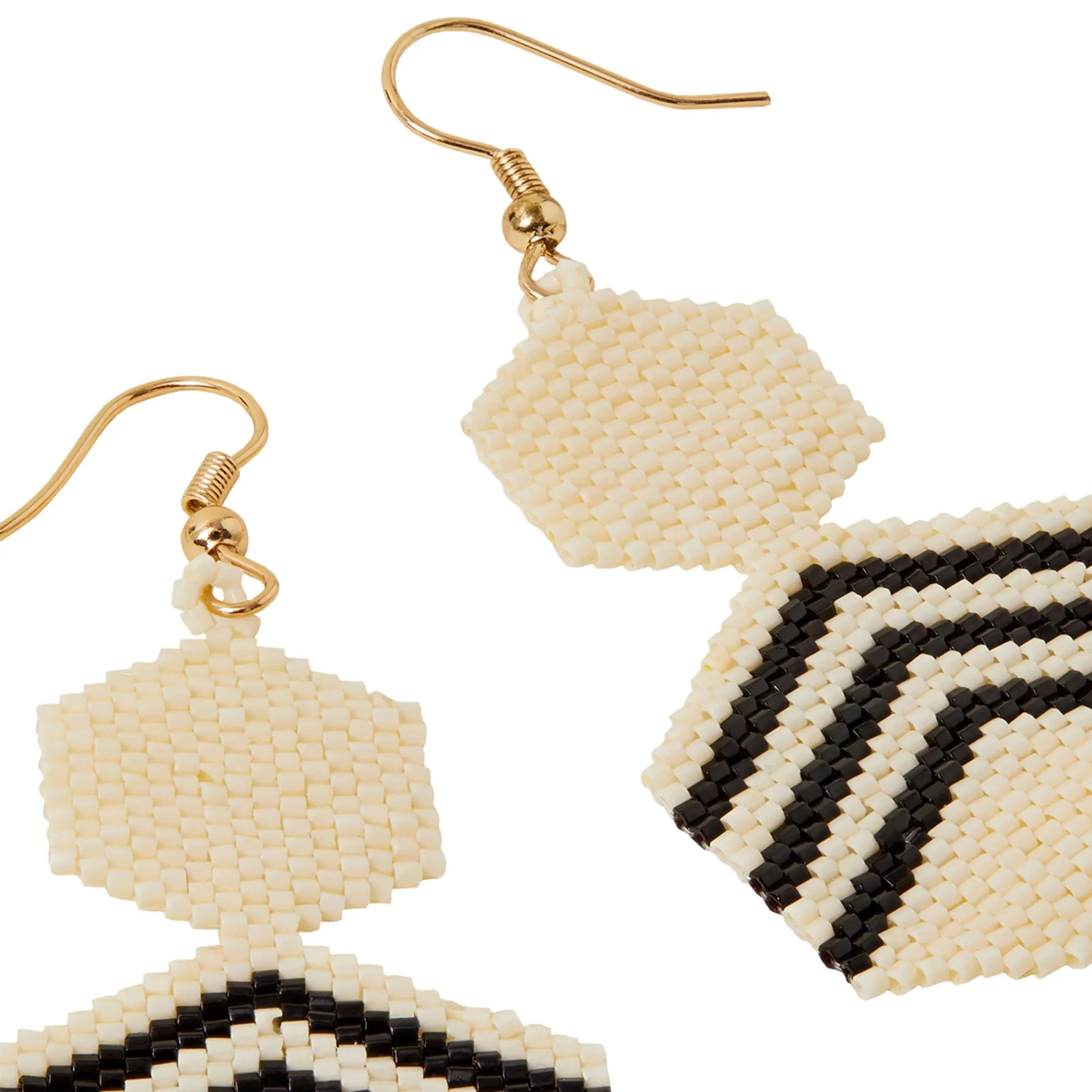 Accessorize London Women's Cream Mono Chevron Drop Earrings