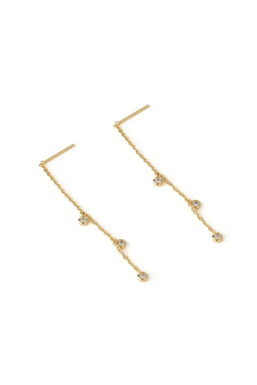 ARMS OF EVE COMET THREADER GOLD EARRINGS - GOLD PLATED