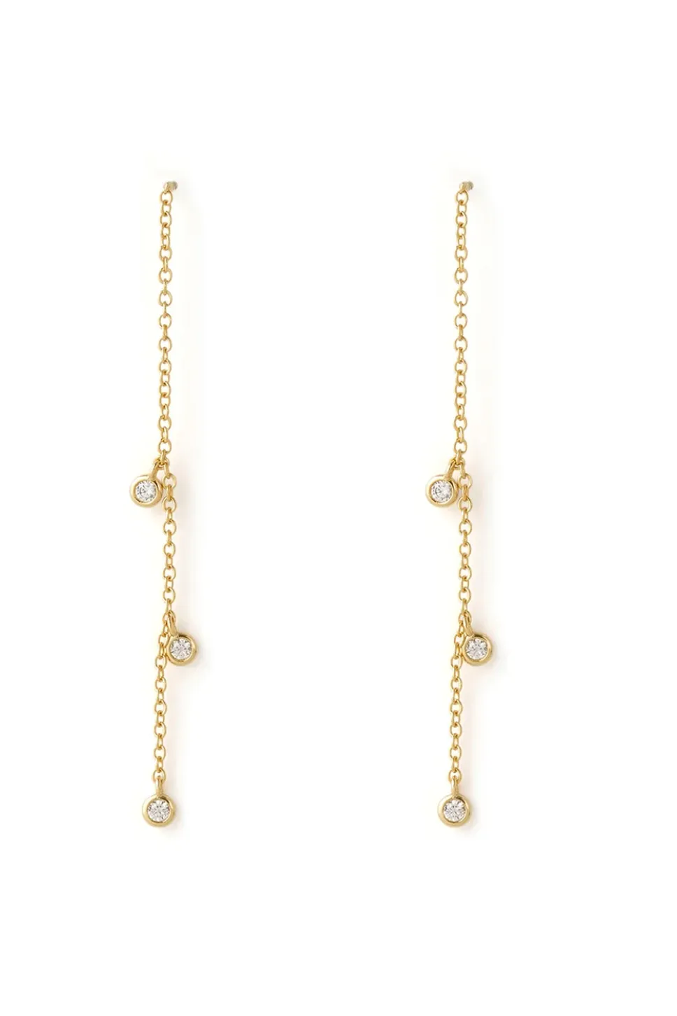 ARMS OF EVE COMET THREADER GOLD EARRINGS - GOLD PLATED