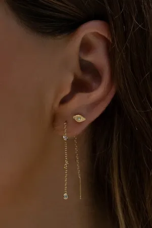 ARMS OF EVE COMET THREADER GOLD EARRINGS - GOLD PLATED