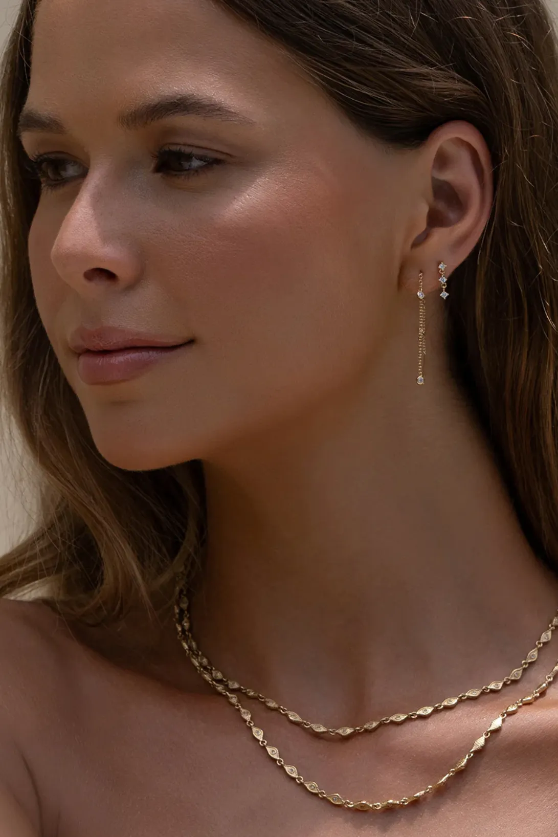 ARMS OF EVE COMET THREADER GOLD EARRINGS - GOLD PLATED