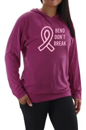 Bend Don't Break Ribbon Unisex Lightweight Hoodie - Berry