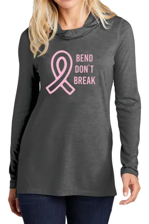 Bend Don't Break Ribbon Unisex Lightweight Hoodie - Charcoal