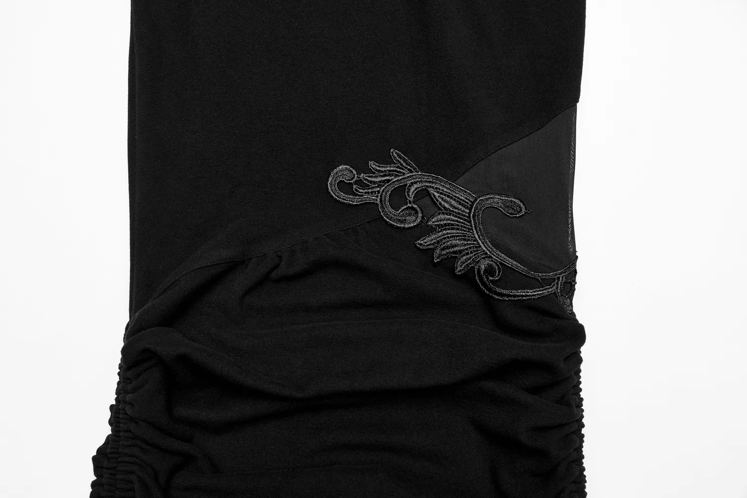 Black Gothic Witchy Drawstring Waist Choker Dress