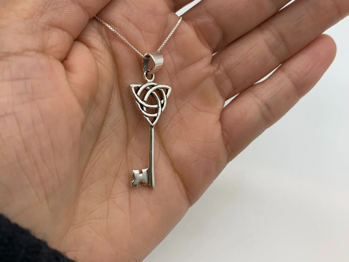 Celtic Key Pendant - Trinity Knot Necklace - Symbolic Key Pendant