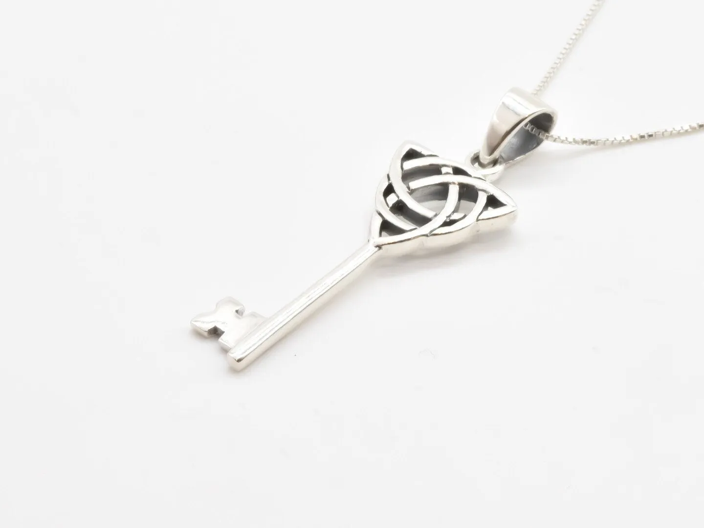 Celtic Key Pendant - Trinity Knot Necklace - Symbolic Key Pendant