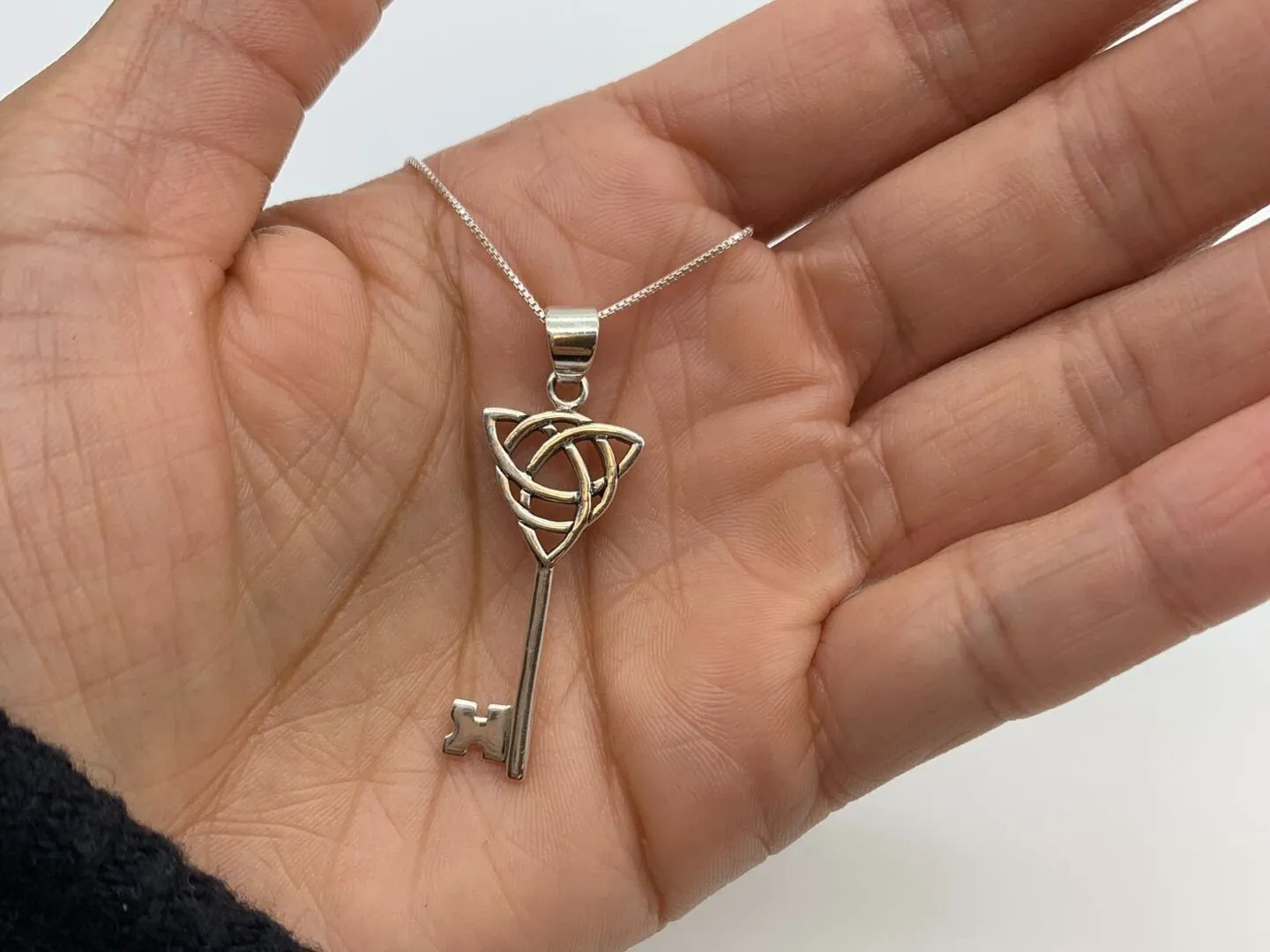 Celtic Key Pendant - Trinity Knot Necklace - Symbolic Key Pendant