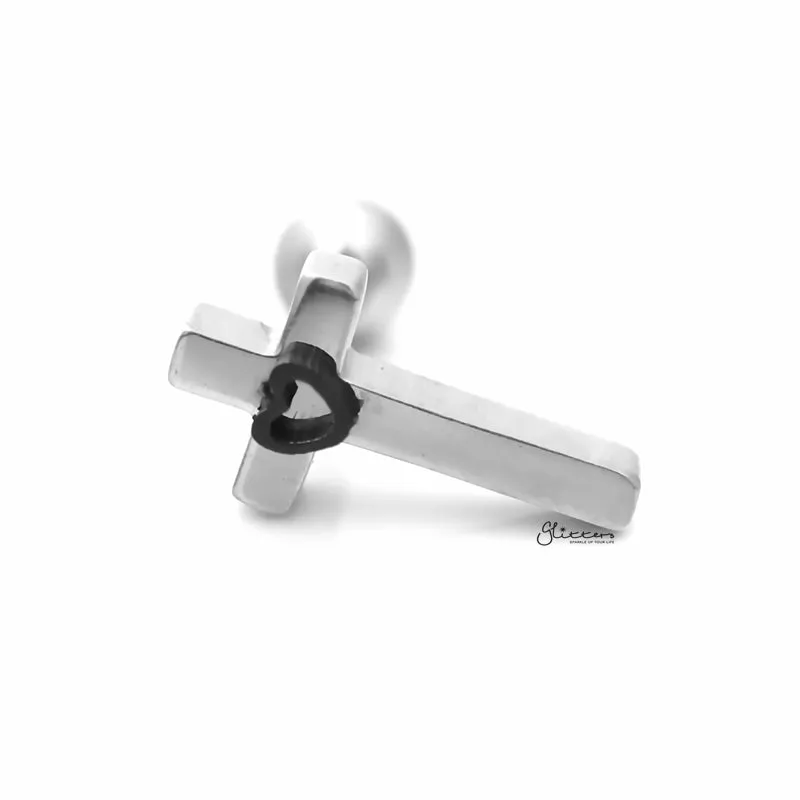Cross with Star Centered Tragus Cartilage Earring Stud