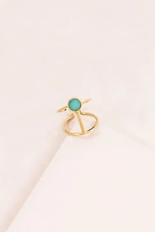 Delicate Fan Ring Studded With A Dainty Center Stone