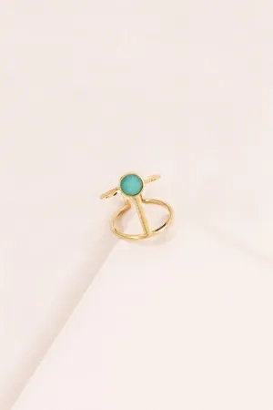 Delicate Fan Ring Studded With A Dainty Center Stone