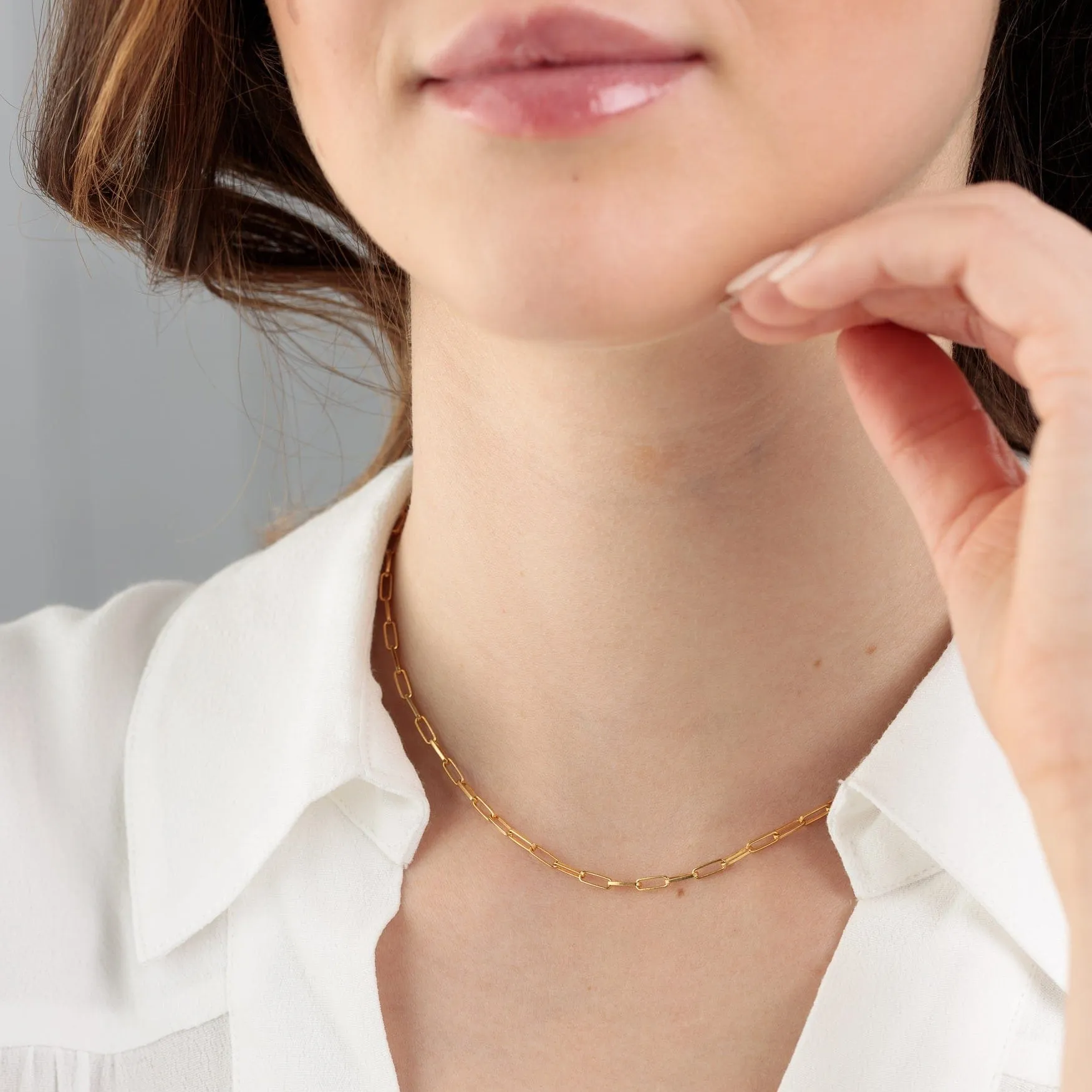 Gold Plated Box Link Chain Necklace