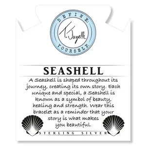 Green Angelite Bracelet with Seashell Sterling Silver Charm