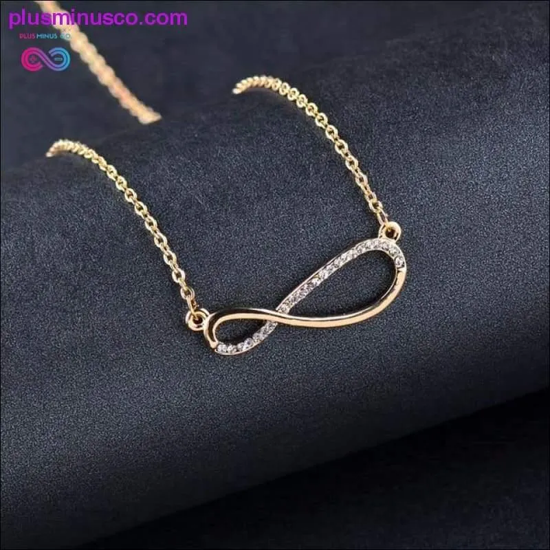 Infinity Pendant Necklace Rose Gold Silver Color Chain for