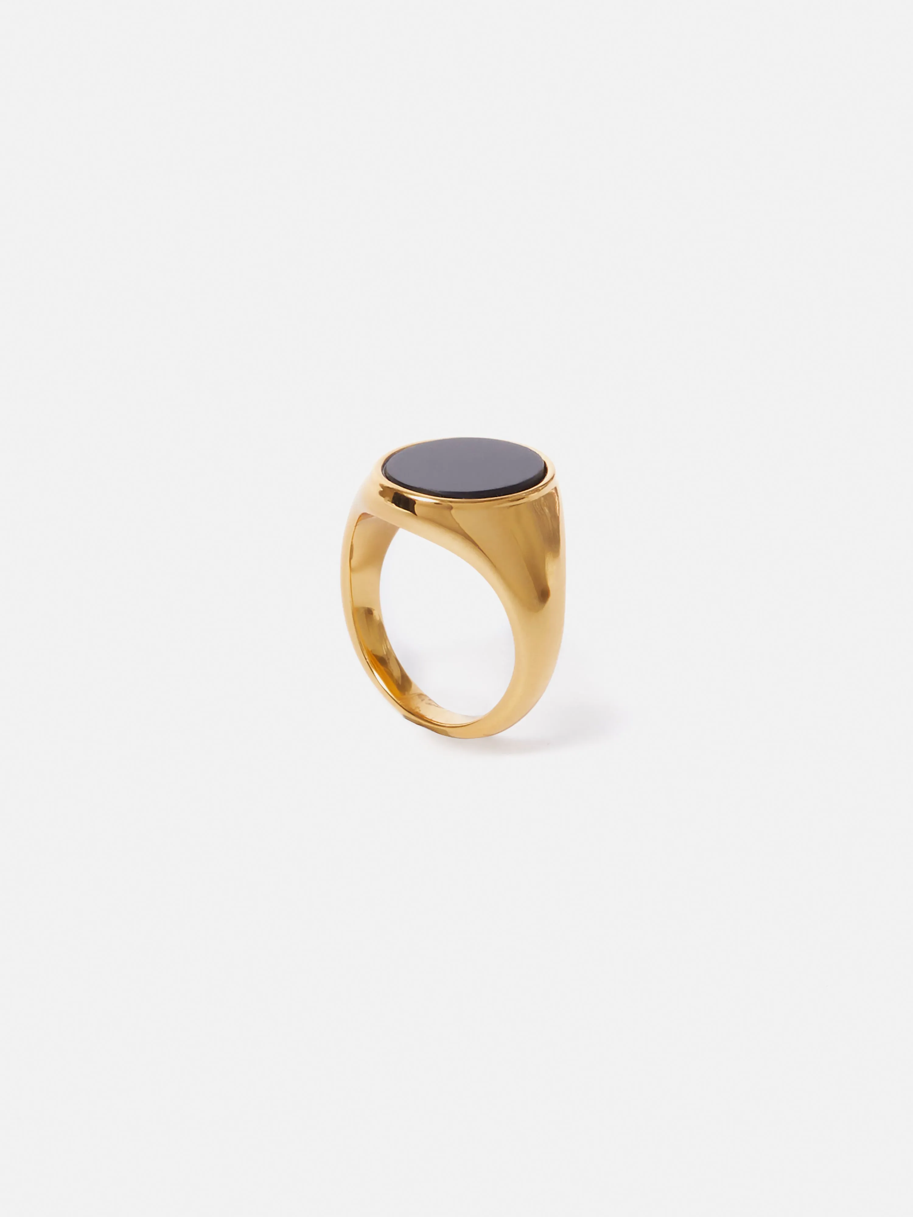 Onyx Oval Signet Ring | Black