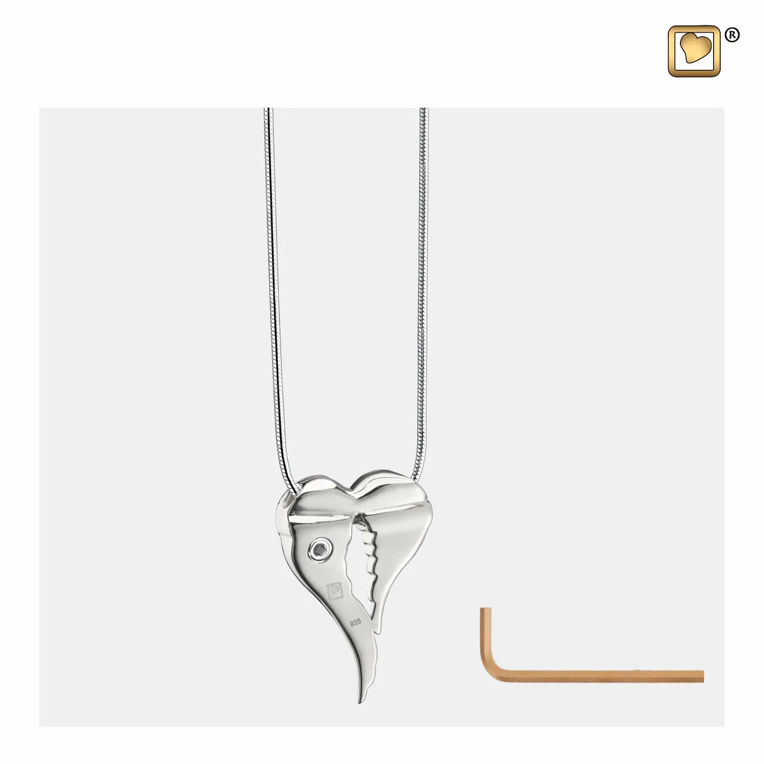 Pendant: Angel Wings - Rhodium Plated Two Tone - PD1370