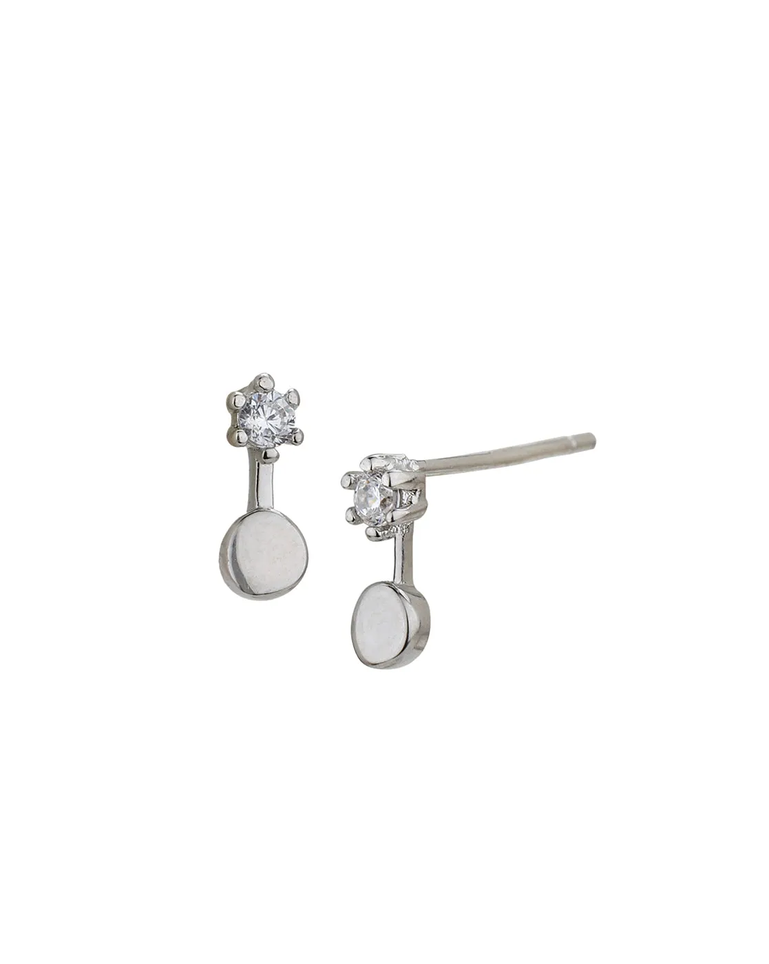Rhodium Plated Contemporary Half Hoop Earring
