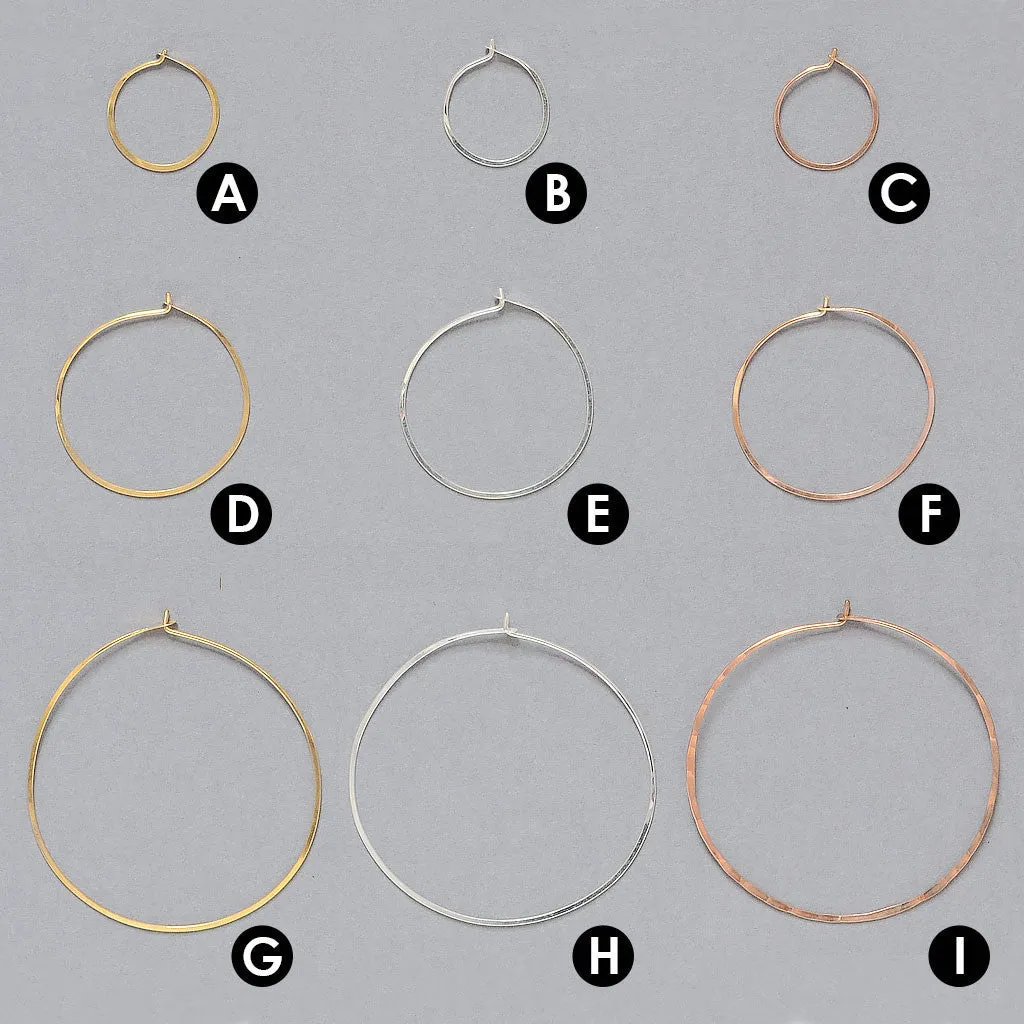 Round Wire Hoop Earrings  (E1023/E754/E753)
