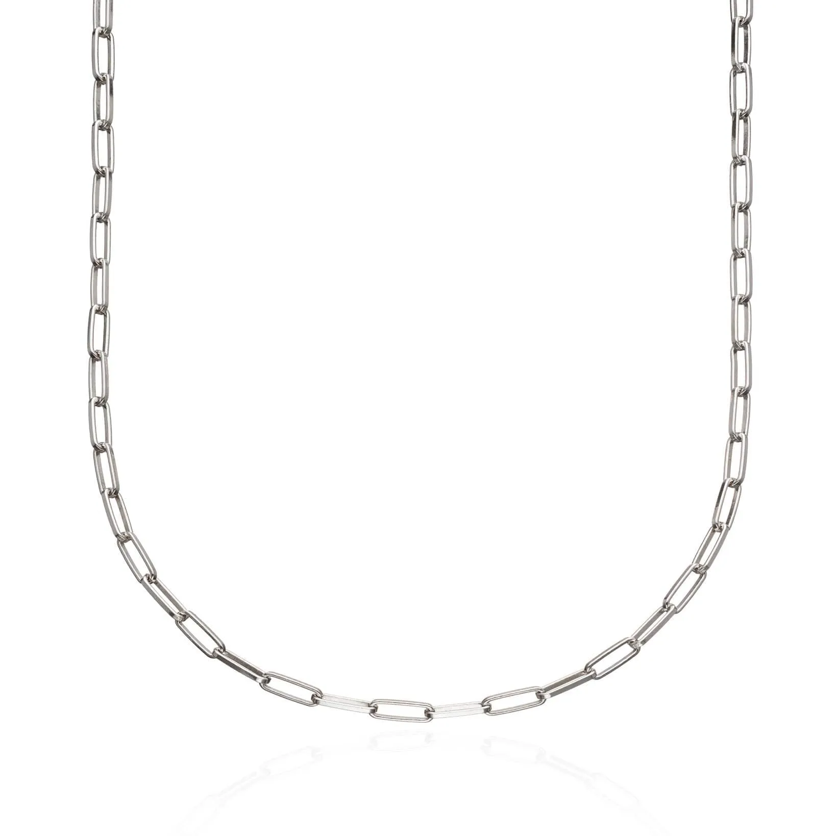 Silver Box Link Chain Necklace