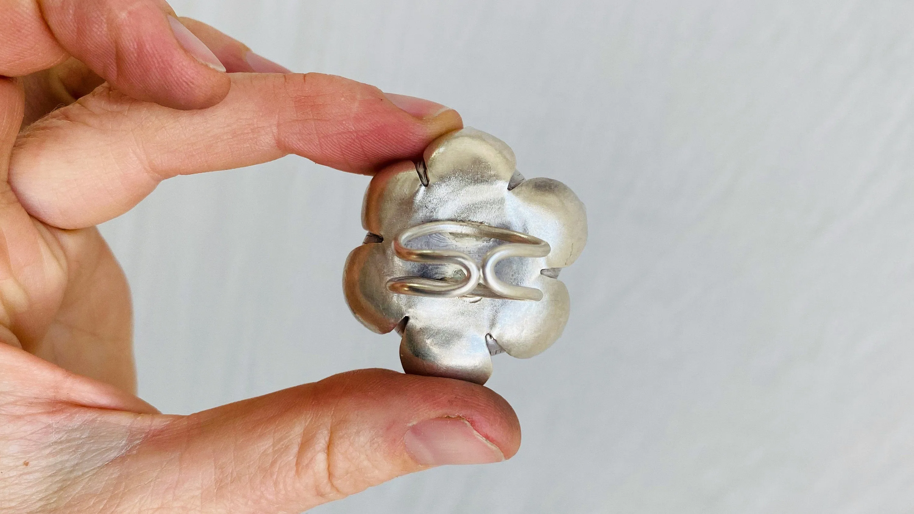 Silver Lotus Ring. Adjustable