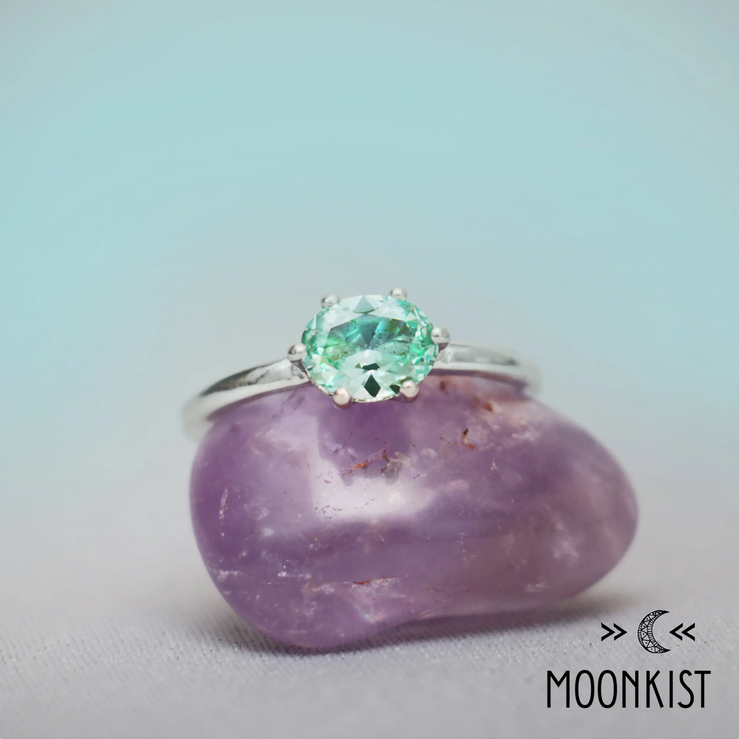 Silver Oval Classic Solitaire Ring | Moonkist Designs