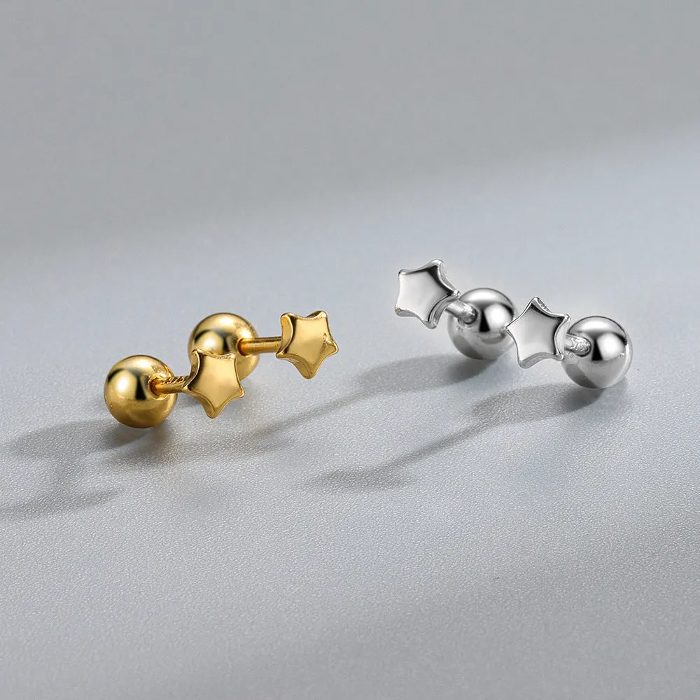 Small Stars Barbell Stud Earrings (20G)