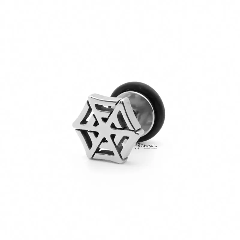 Stainless Steel Spiderweb Fake Plug Earring