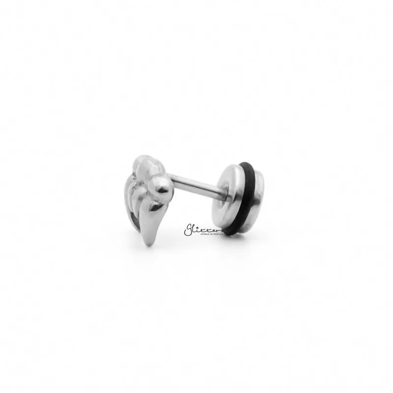 Stainless Steel Vampire Teeth Fake Plug Earring - Silver