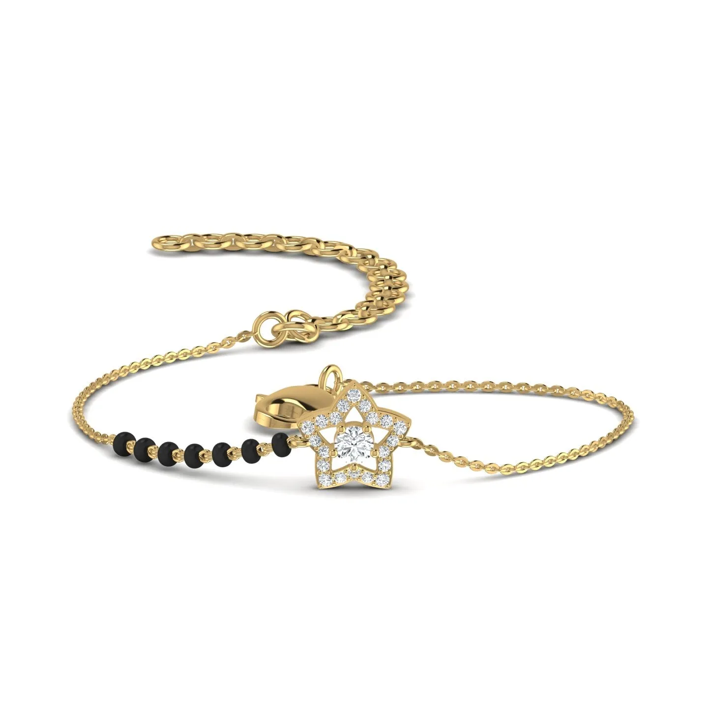 Star Charm Silver Mangalsutra Bracelet
