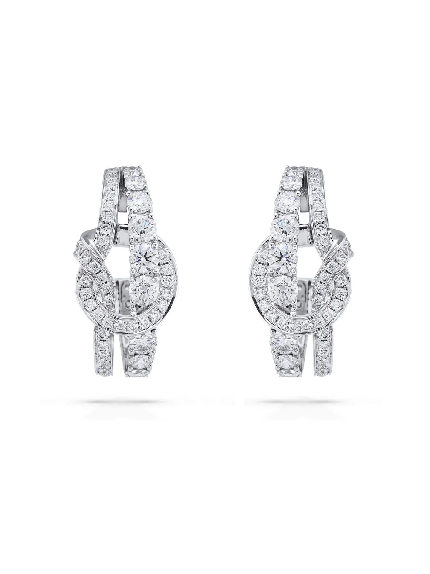 The Knot Large White Gold Diamond Earrings