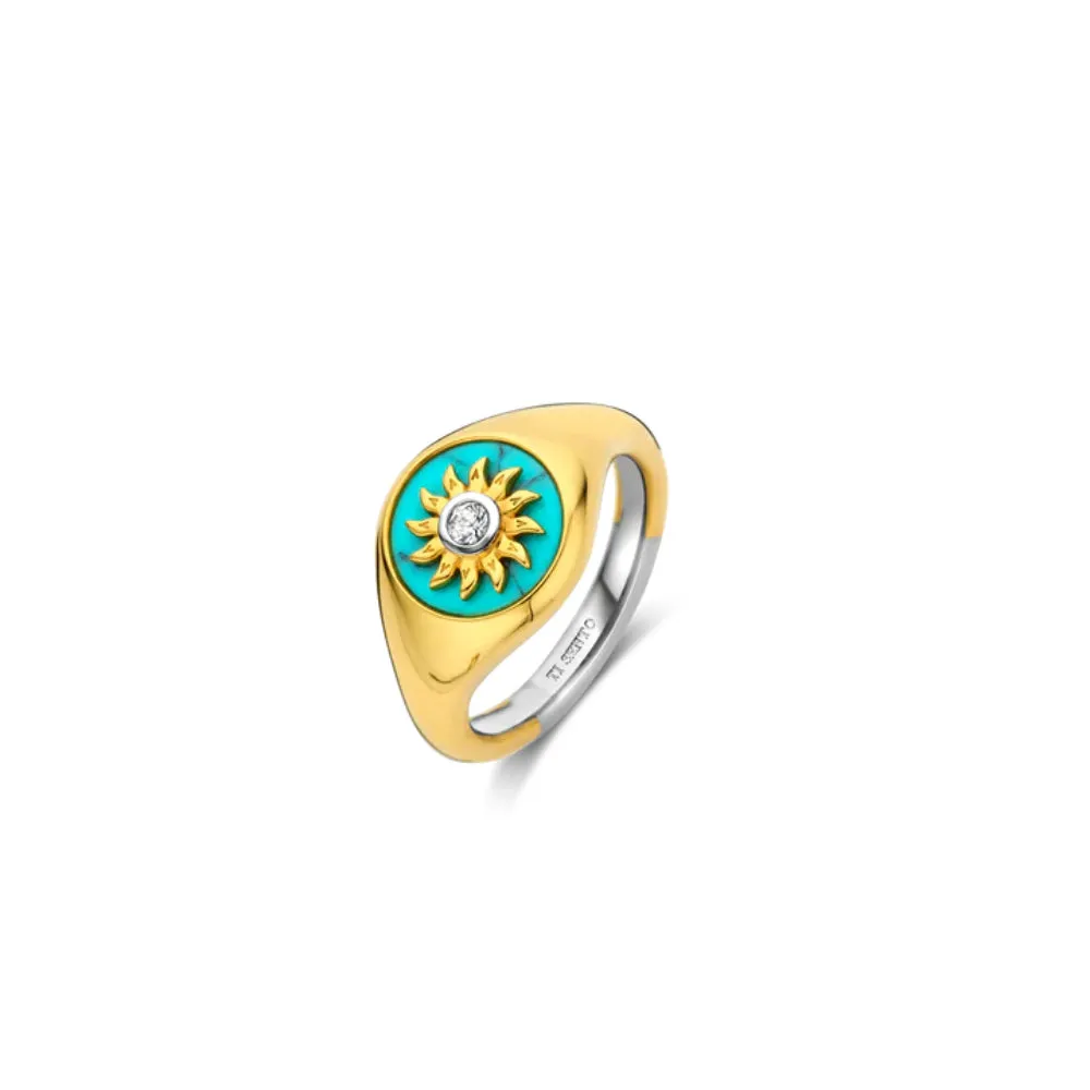 Ti Sento Turquoise Sun Ring