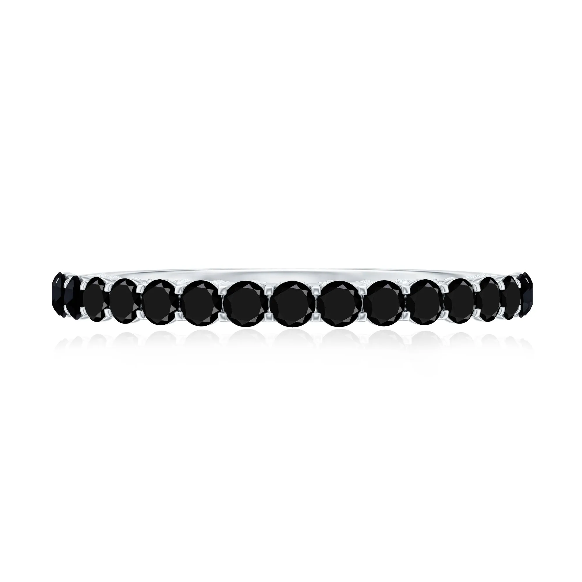 Trendy Black and White Diamond Semi Eternity Ring