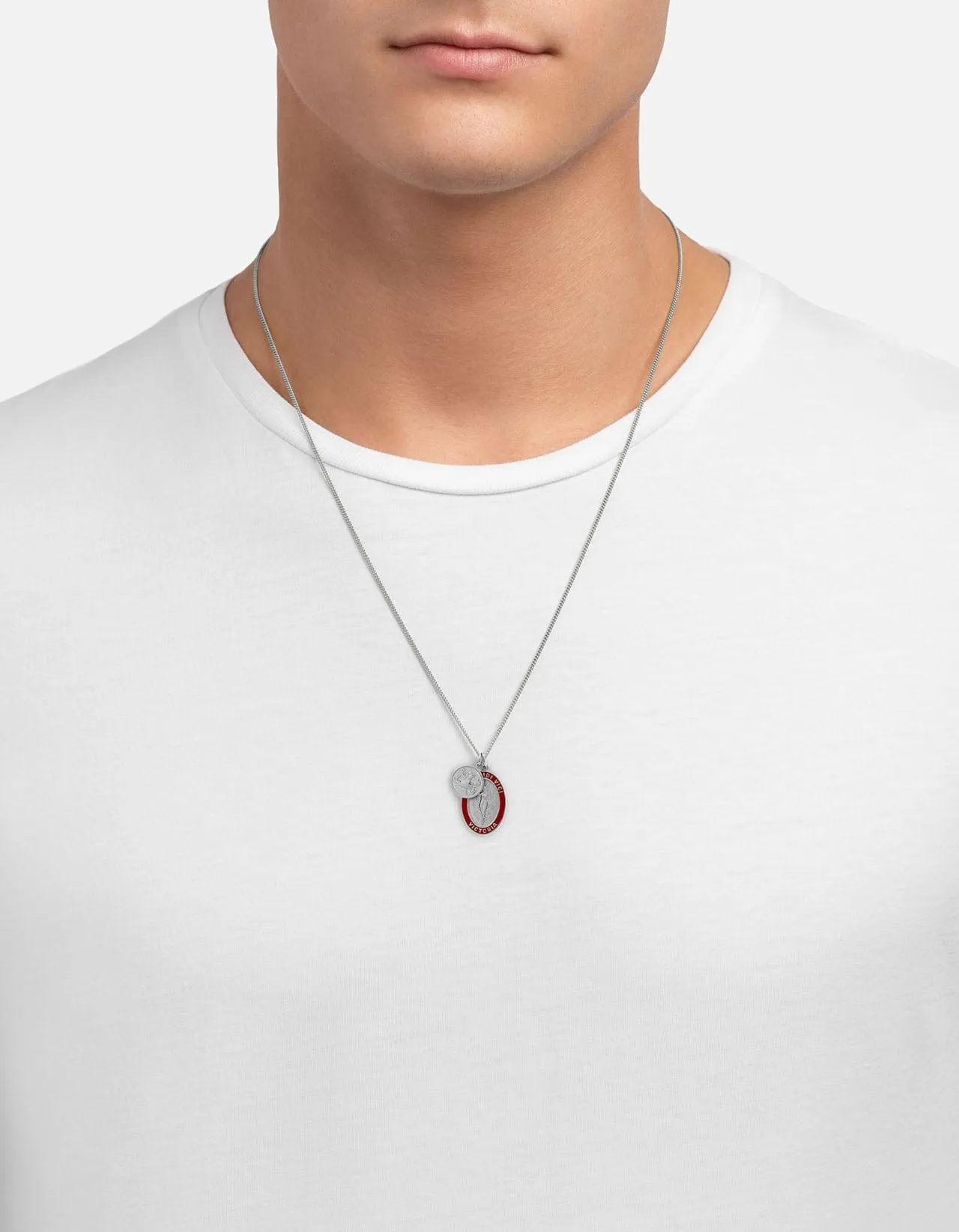 Victoria Necklace, Sterling Silver/Red