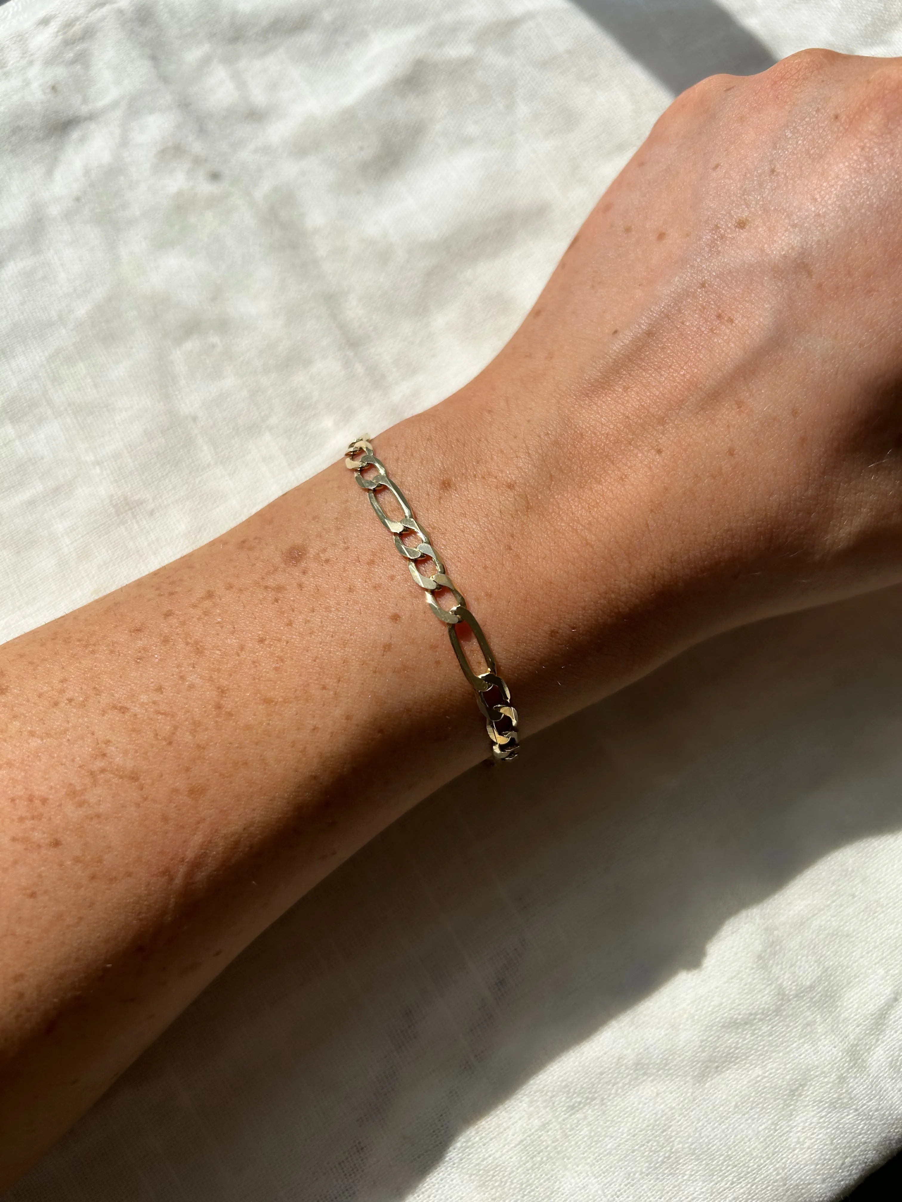 Vintage 9ct Yellow Gold Figaro Bracelet