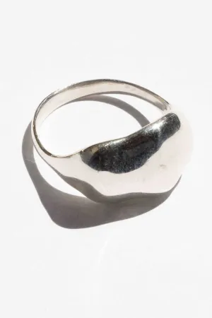 Water Signet Ring - Sterling Silver