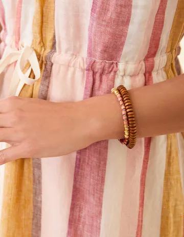 Wood Stretch Bracelet 8mm Brown