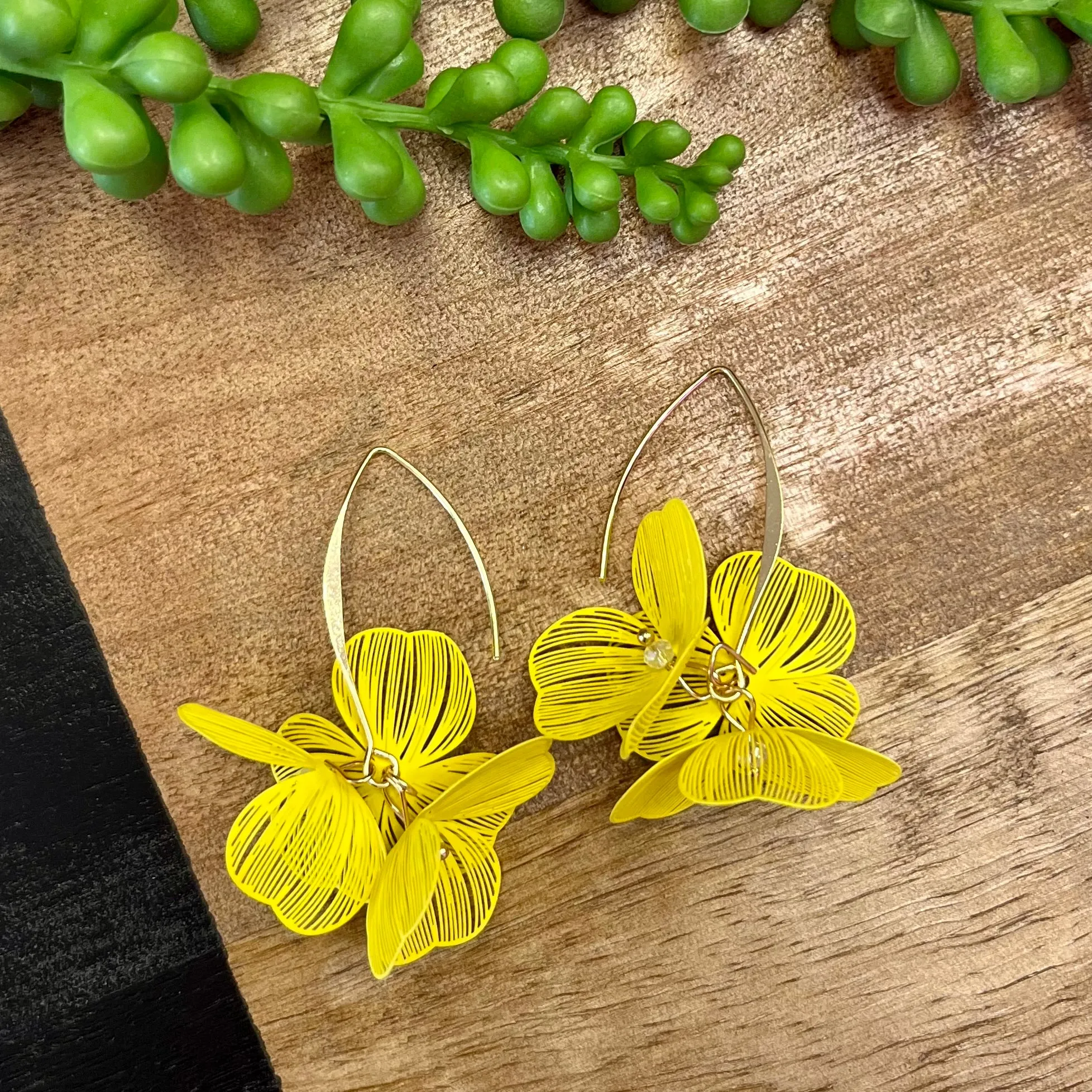 Yellow 3D Flower Earring